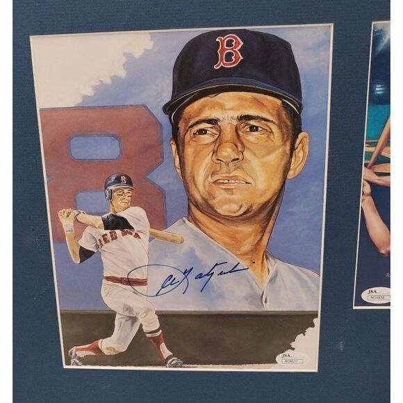 Carl Yastrzemski Signed Prints 3 Matted Together & On Foam Board JSA COA - Picture 8 of 12